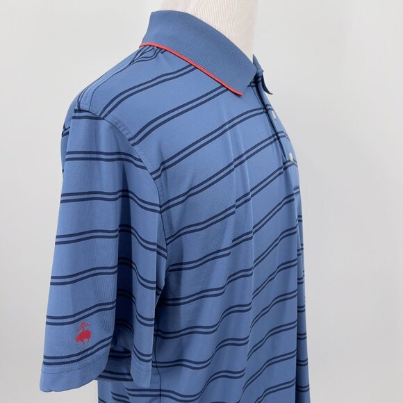 Brooks Brothers Men's XL extra large  Blue Striped Performance Series Polo Shirt - Picture 3 of 6